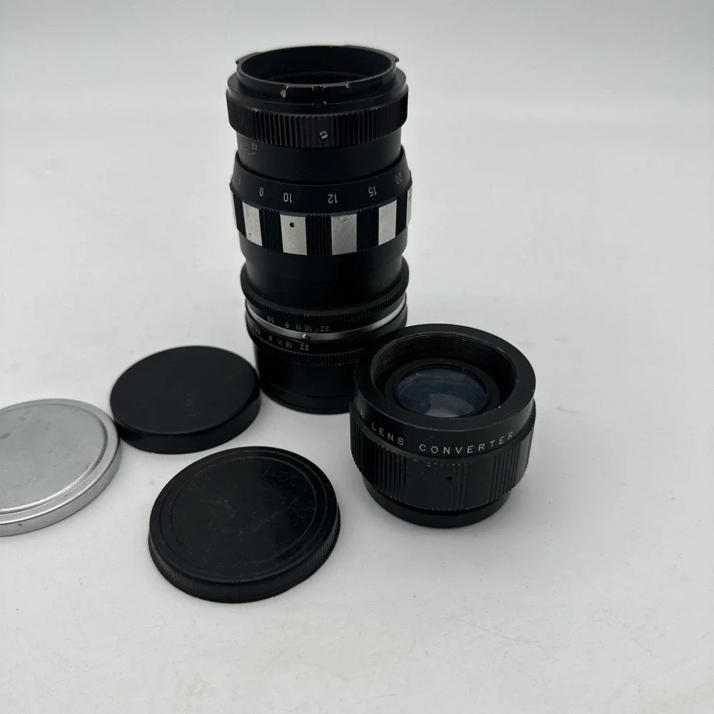 Aetna-Coligon 135mm‎ f2.8 Zebra Preset Lens & Lens Converter Included EUC